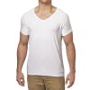Tricou de corp bărbați EXADRY BUMBAC alb, croi slim fit, cu guler în V