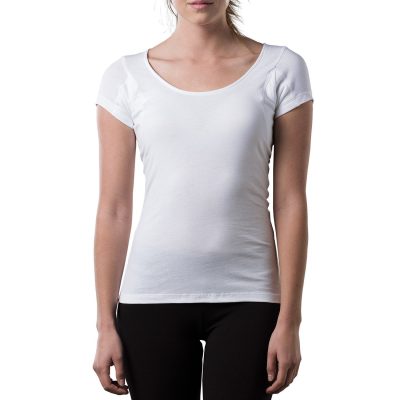 Tricou de corp damă EXADRY MODAL alb, croi mulat, cu decolteu rotund